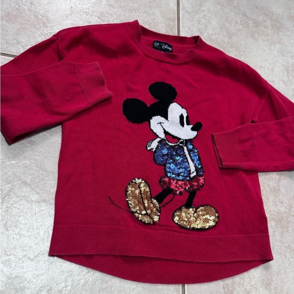 Mickey Mouse Red Sequins Limited Edition Gap / Disney Sweatshirt. Size XL - Picture 7 of 10